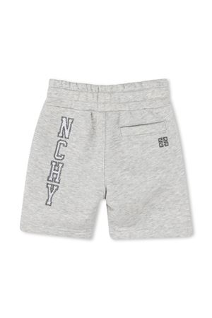 Shorts in misto cotone grigio chiaro GIVENCHY KIDS | H30635A01